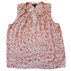 Simply Vera Vera Wang Large Terracotta Floral Boho Sleeveless Blouse